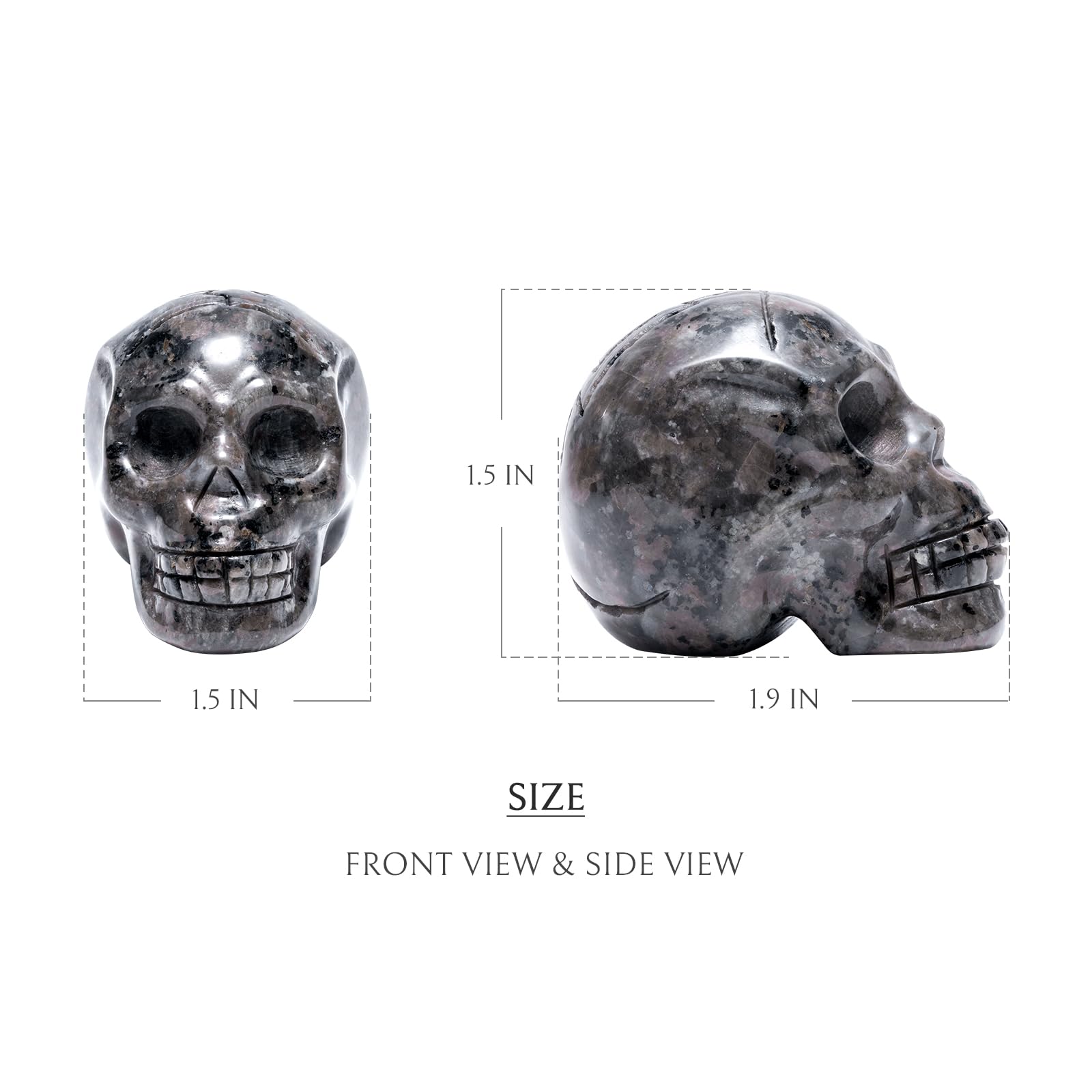 AWNL Vichingo, teschio di cristallo ornamentale, scultura con Yooperlite