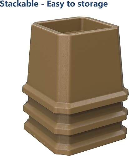 Miniatura 7 de Ahasolid Elevadores de cama resistentes de 3 pulgadas, elevadores de muebles para marco de cama, sofá, escritorio, silla, elevan hasta 1500 libras,