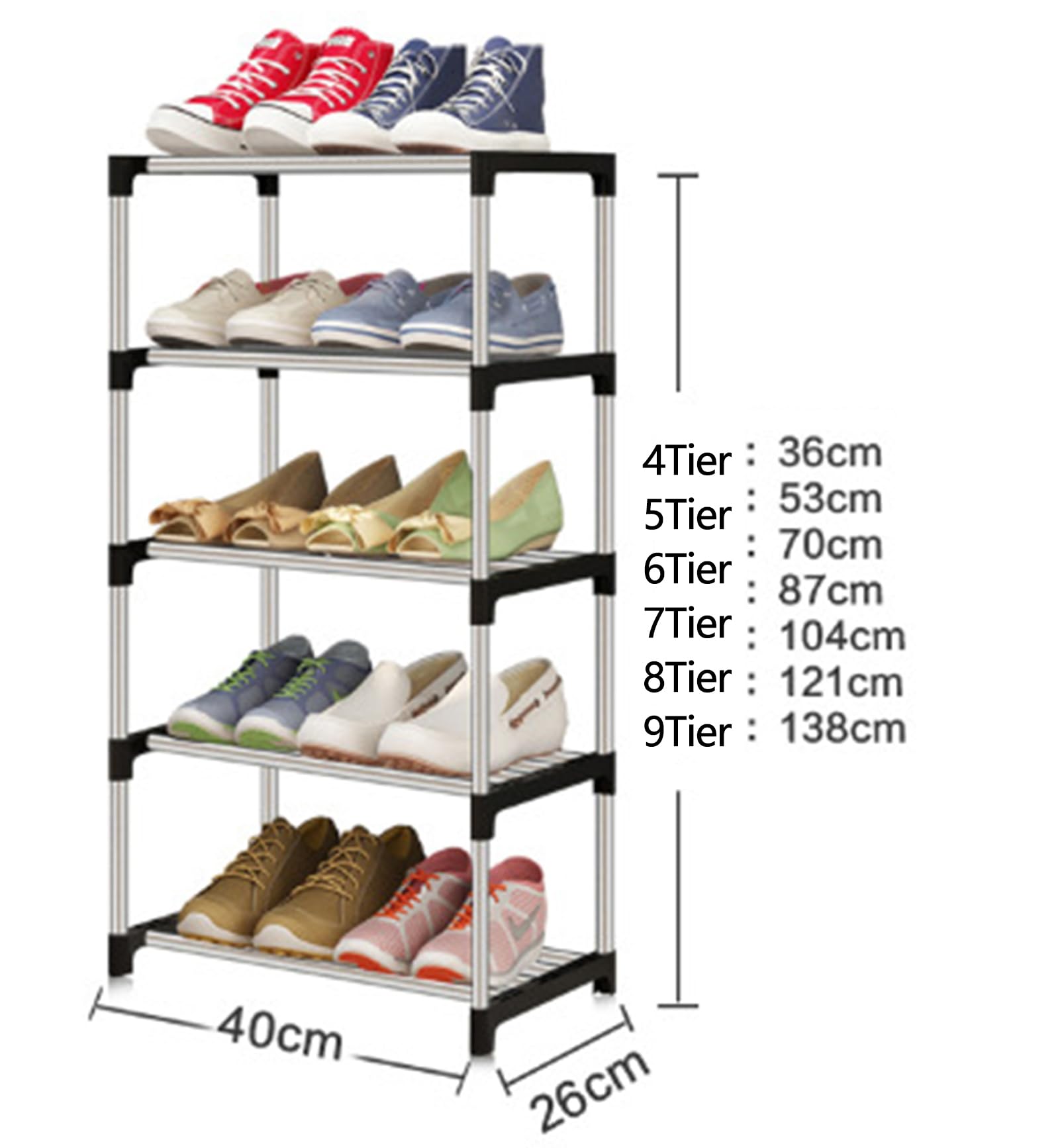 Scarpiera Piccola, Robusto Porta Scarpe in Metallo con Tubi in