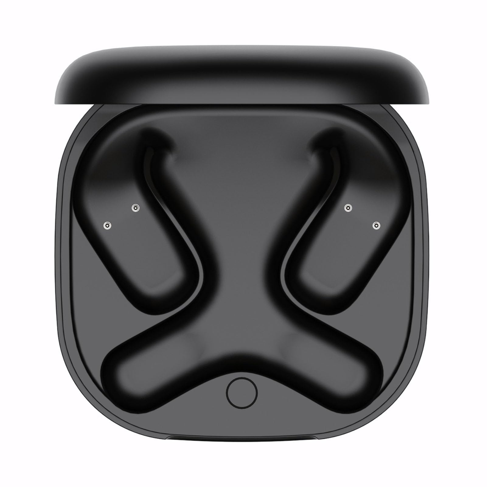 ASHATA Custodia per caricabatterie per cuffie wireless, design elegante e compatto, 500 mAh, tipo C, adatta per cuffie OpenFit 2+ T921, nera, da viaggio, ABS + PC