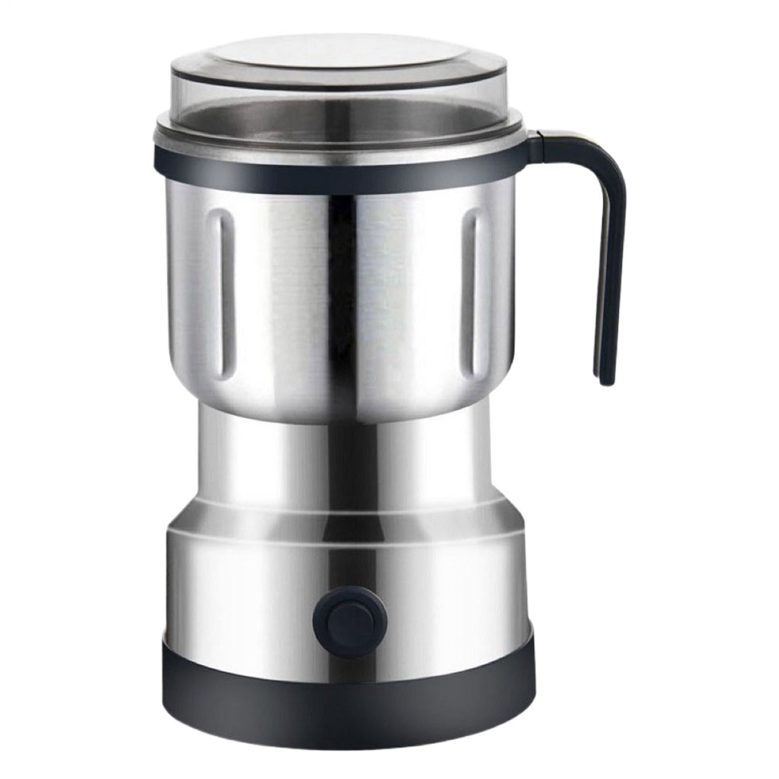 Macinacaffè elettrico – Mini macinacaffè portatile in acciaio inossidabile | tritatutto per cereali di grande capacità, macinino fine per caffè, spezie, ingredienti secchi, macchina domestica pratica