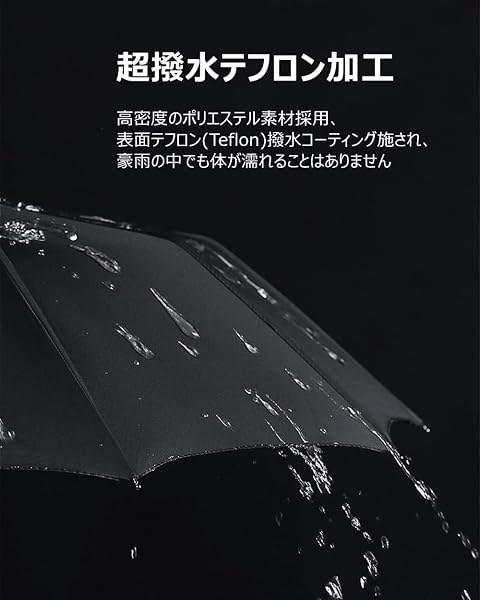 折りたたみ傘 ワンタッチ 自動開閉 320g超軽量 8本骨 折り畳み傘 メンズ レディース 撥水速乾 耐強風 男女兼用 携帯しやすい 傘カバー付き - 3