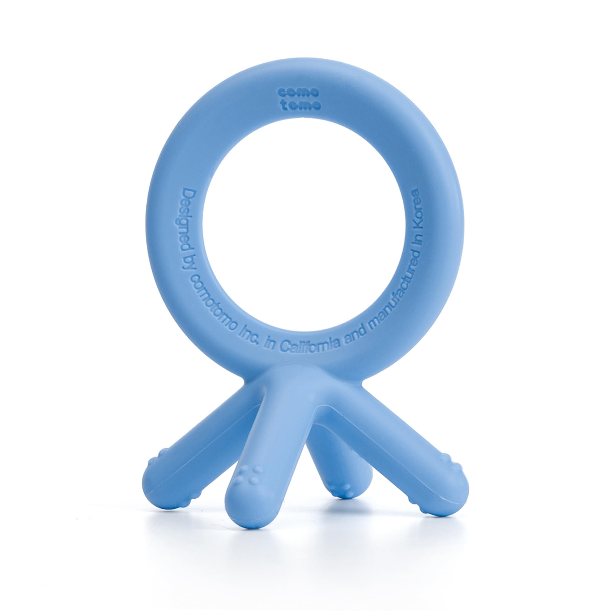 ComotomoSilicone Baby Teether, Easy To Grab & Hold, Safe And Chewy, Simplicity In Design - Blue (Pack Of 1)