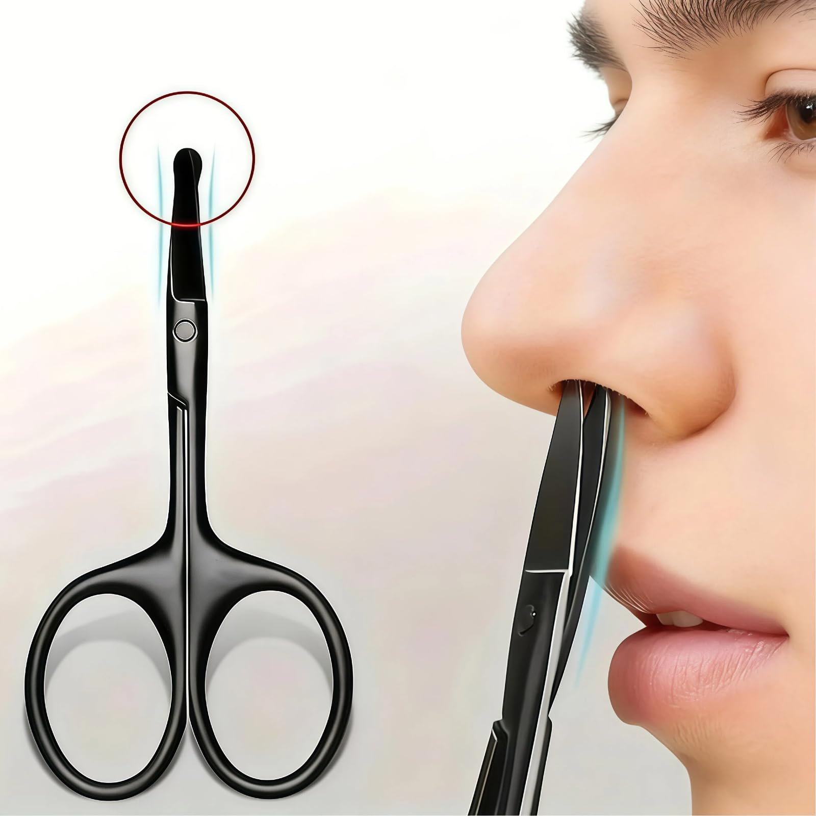 Stainless Steel Nose Hair Scissors Precision Trimming Ergonomic Design Tools for Ear Nose Eyebrow Grooming Hair