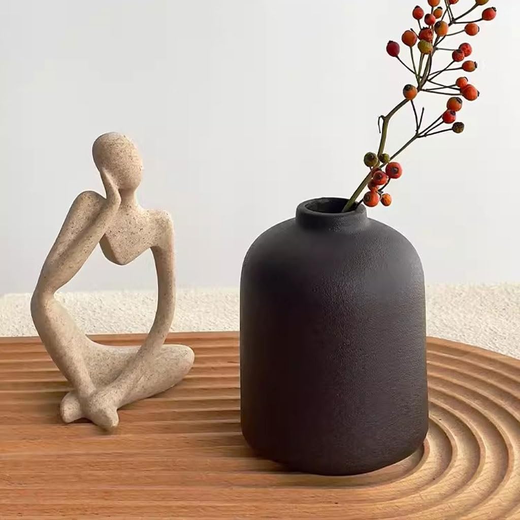Blumenvase, Ornamente, Blumenarrangement, Wohnzimmer, Keramik-Blumenvase, kleine Vasen für Tafelaufsätze (C) (D)