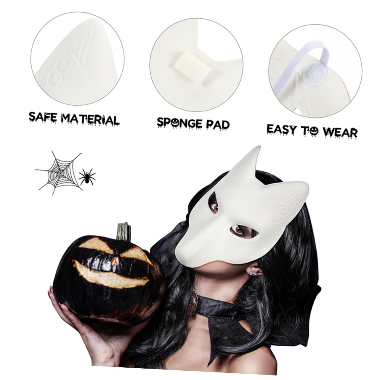 Healeved 8 Pezzi Maschere Vuote per Diy Maschere Fox per Pittura Maschera per Masquerade Leggera per e Attività