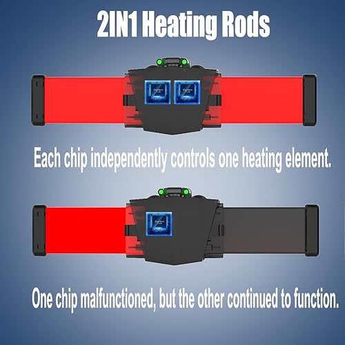 Miniatura 3 de Carefree Fish Calentador de cerámica PTC para acuario de 500 W, 2 en 1, control PID, control digital de chip independiente, el calentador más