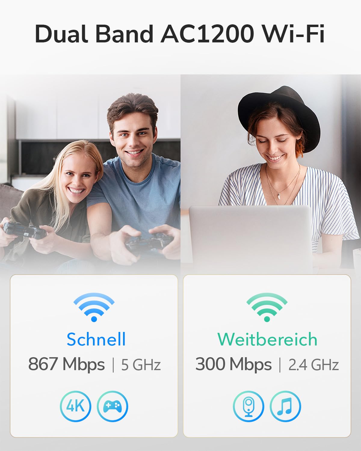 Cudy Entsperrter 4G LTE Cat 6 Gigabit Modem Router mit SIM-Kartensteckplatz, 2 CA, AC1200 WiFi, OpenVPN, Wireguard, IPsec, VPN, LT700E