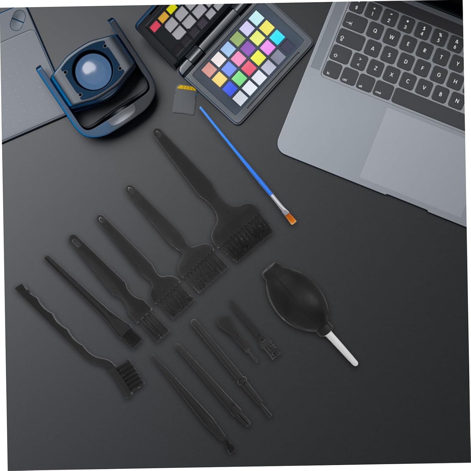 GANAZONO Anti-Static Cleaning Brush Kit for Keyboard and Microscope with Comfortable Grip, Compact Crank Round Handle, Multi-Purpose Portable Cleaning Brush for Industrial and Factory Use