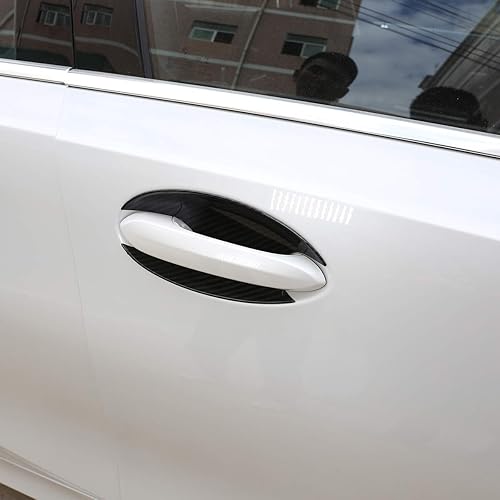 Miniatura 4 de YIWANG Manija de puerta cromada estilo fibra de carbono para BMW Serie 3 G20 G28 2019 2020 (fibra de carbono)