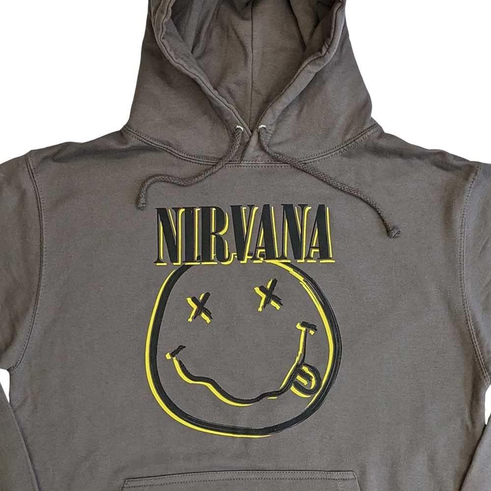 Felpa Nirvana Unisex Nera Con Stampa Kurt Cobain 'Smile' &ndash; Girocollo, Cotone Misto