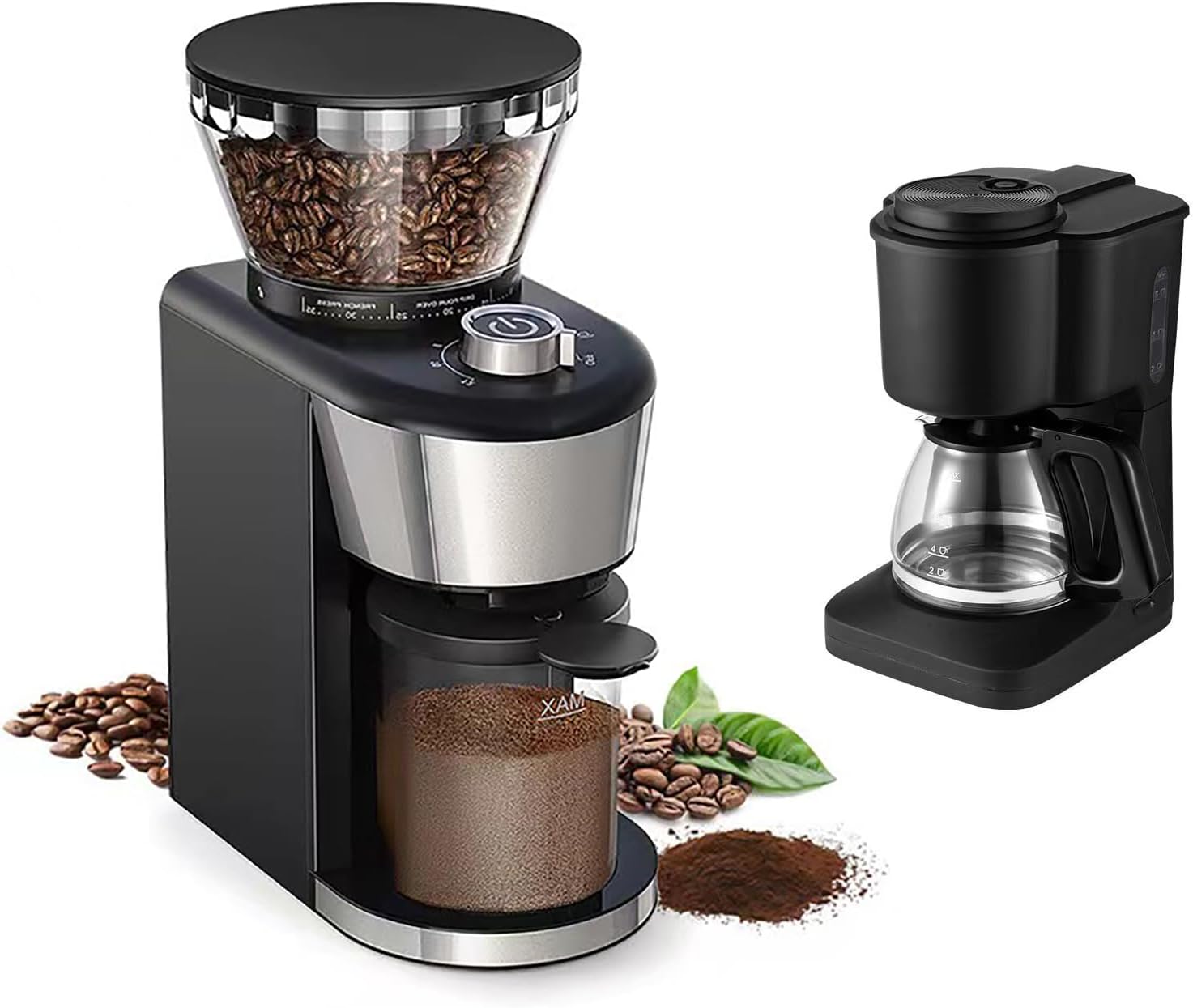 Conical Burr Coffee Grinder Electric, Adjustable Coffee Bean Grinder with 35 Precise Grind Setting for 2-12 Cup, Black (Coffee grinder)