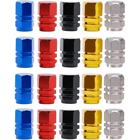 5 Stück Ventilkappen Aluminium - Mit Werkzeug Für Auto Reifen