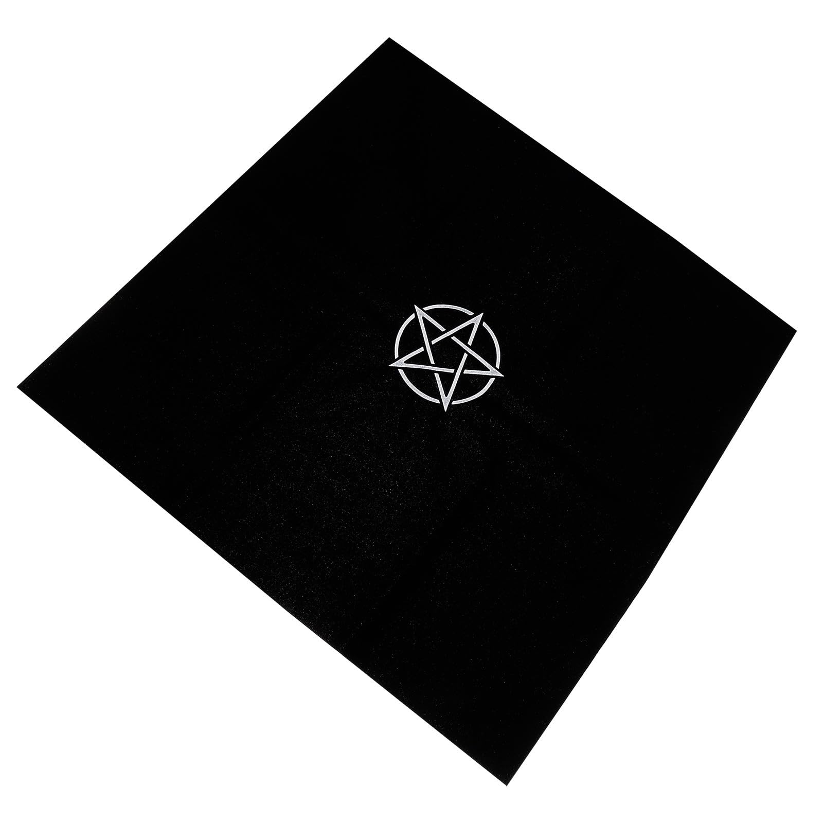 Nappe de Tarot Pentacle en Flanelle Noire - Tapis Décoratif Anti-Salissures pour Jeu de Cartes