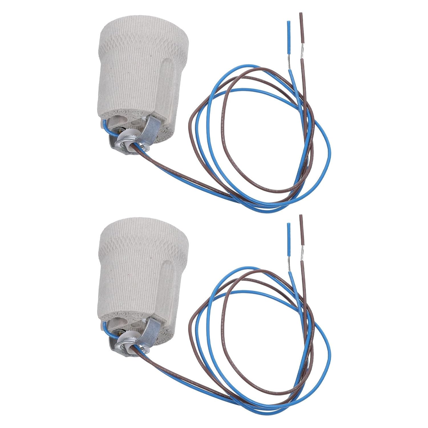 LIFKOME 2pcs E27 Ceramic Lamp Holders with 50cm Cord, High Temperature Resistant Light Socket with Quick Installation for DIY Projects and Kitchen Light Fixtures