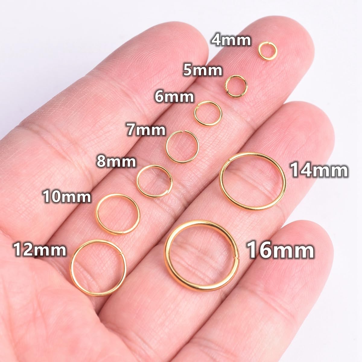 1390 Anelli Salto Metallici Aperti Per Gioielli Fai Da Te – Kit 6 Misure (4-10 Mm) In Argento, Ideali Per Collane E Orecchini - 2