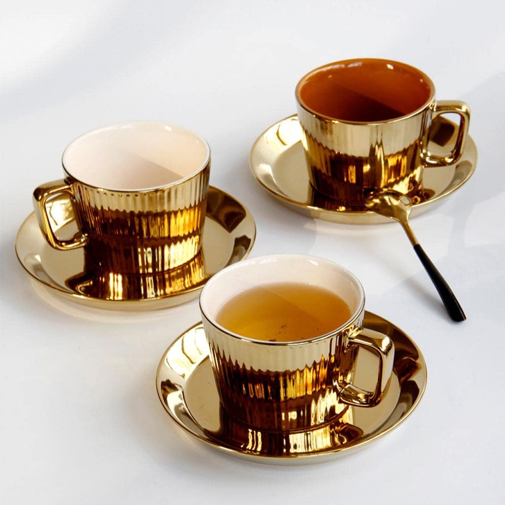 金メッキ ティーセット 4点セット Amazon｜金メッキ茶/コーヒーカップ＆ソーサーセット｜カップ