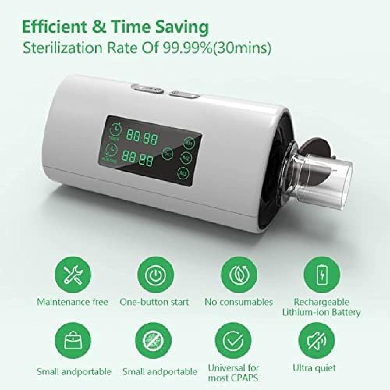 Macchina per la Pulizia CPAP, detergente e disinfettante CPAP Portatile con Display a LED Strumento di disinfezione disinfettante CPAP per Macchina CPAP, Tubo dell'Aria, Maschera,Hilarious12