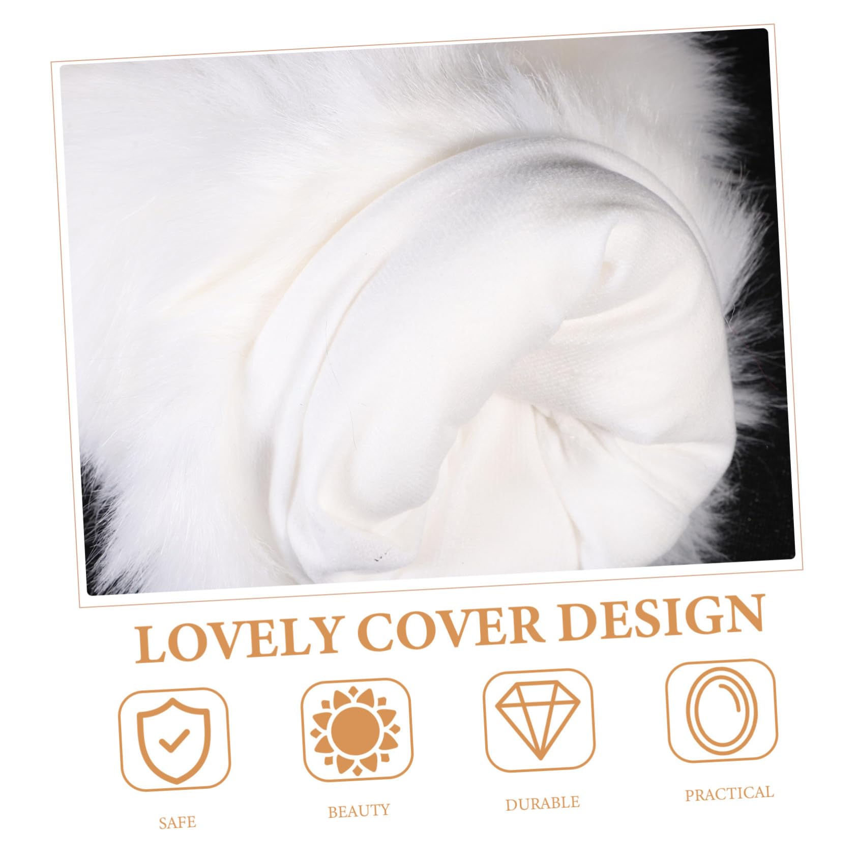 Manguito Cálido de Invierno de Pelo Sintético Color Claro, Calentador de Manos sin Batería, Mullido y, Accesorio para Mujer, Adecuado para Bodas y Climas Fríos al Aire Libre