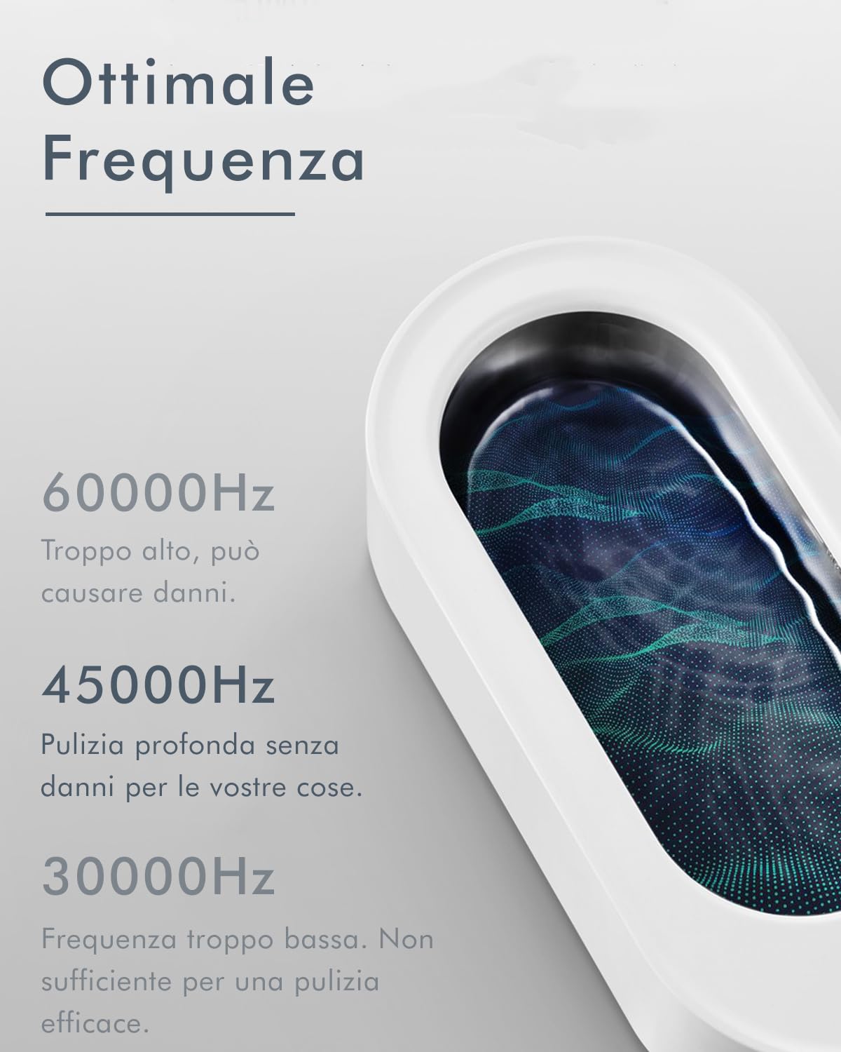 mfa® | Dispositivo per la Pulizia a Ultrasuoni per Occhiali, Braccialetti, Gioielli in Argento (Bagno D'argento) e Strumenti | Pulitore a Ultrasuoni | Sterilizzazione | Ultrasonic cleaner