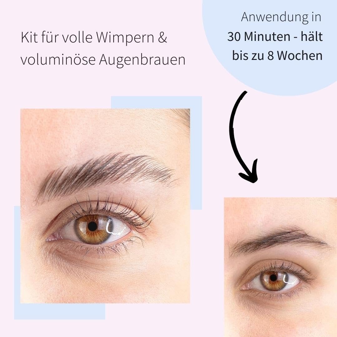 fleeky Augenbrauen & Wimpernlifting Set: Vegan und ohne Tierversuche - Lash & Brow Lifting Kit für natürlichen ausdrucksvollen Wimpernschwung & perfekt gestylte Brows