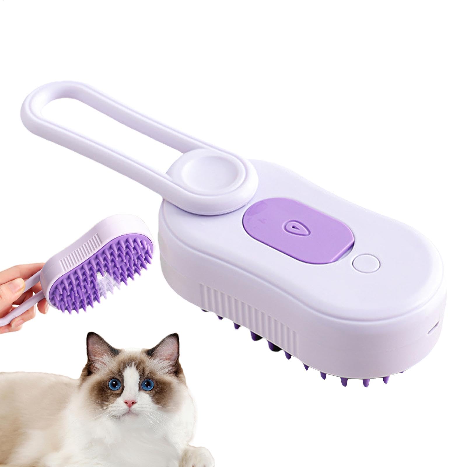 Cat Hair Brush Steam - Automatic Pet Grooming Brush, Pet Steam Brush Self Cleaning | Unique Design Effective Hair Removal, Multiple Silicone Massage Brush
