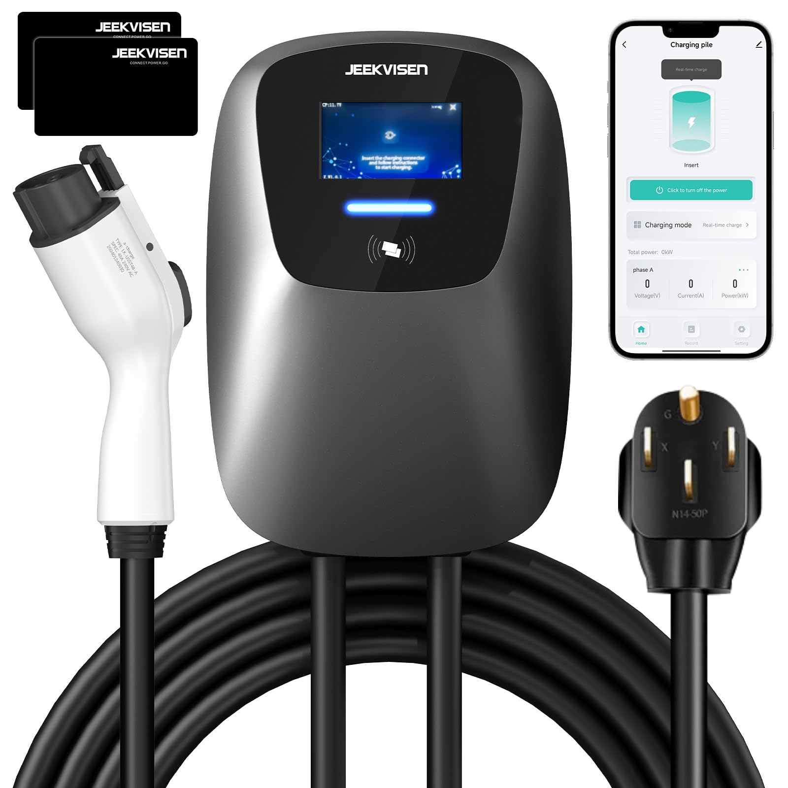 Amazon.com: JEEKVISEN Level 2 EV Charger 48Amp 240V NEMA 14-50