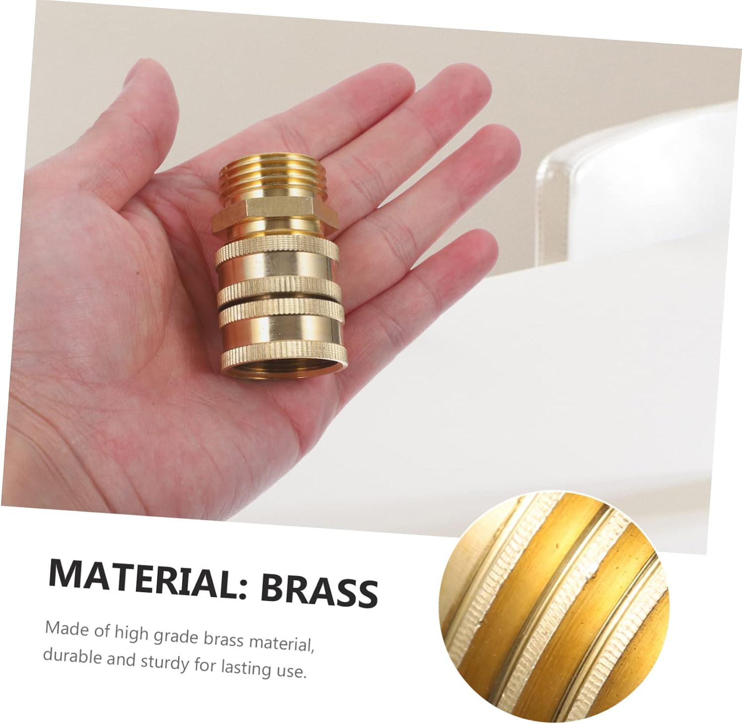 Quick fittings,6 Pairs Two-Way Adapter Water Hose Adapter Adaptor High Pressure Hose Connector Quick Connect Hose Fittings Hose Connectors, 3X3CM, Golden