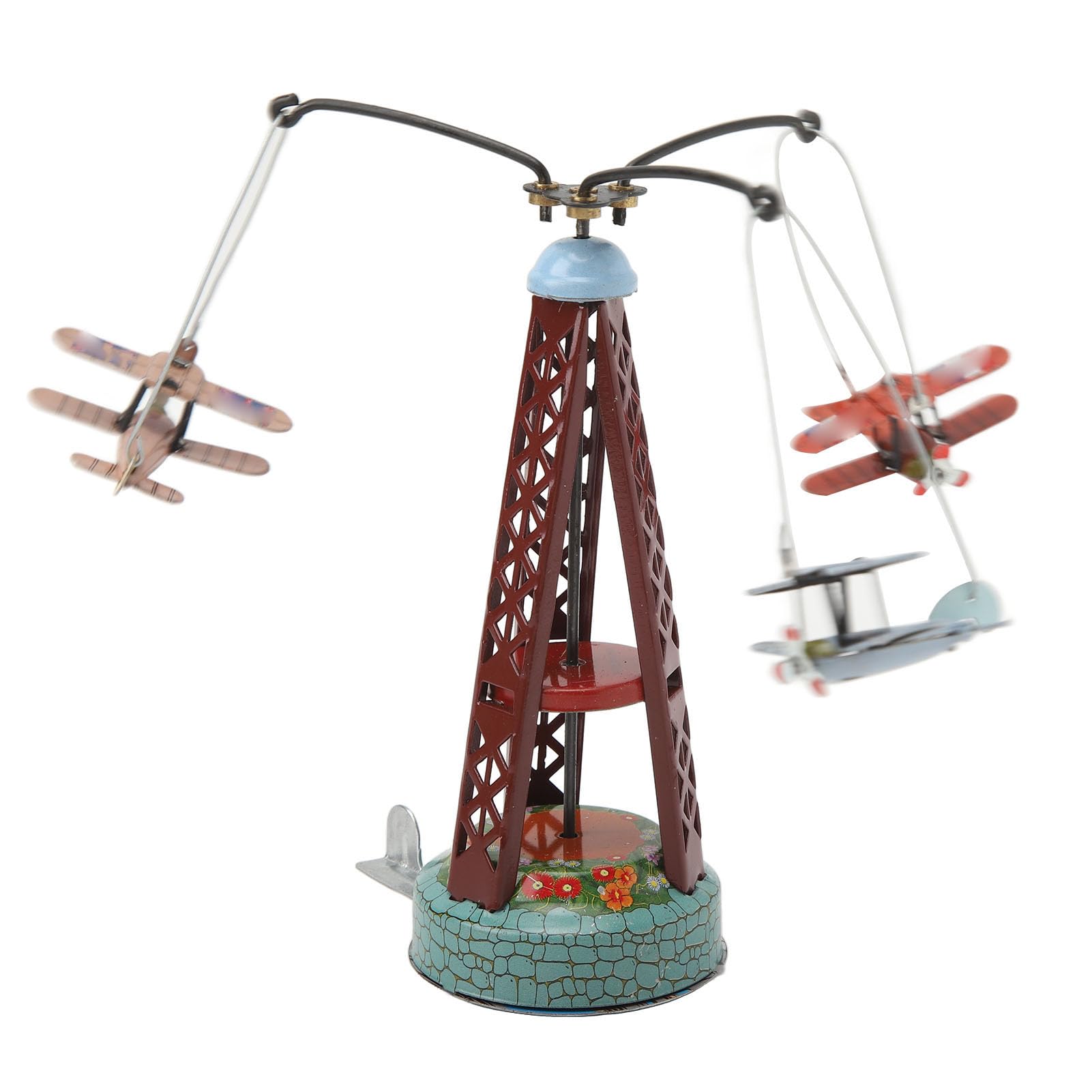 VGEBY Doppeldecker Rotierendes Spielzeug aus Weißblech, Nostalgie, Rotierendes Flugzeugspielzeug, Doppeldecker-Ornament
