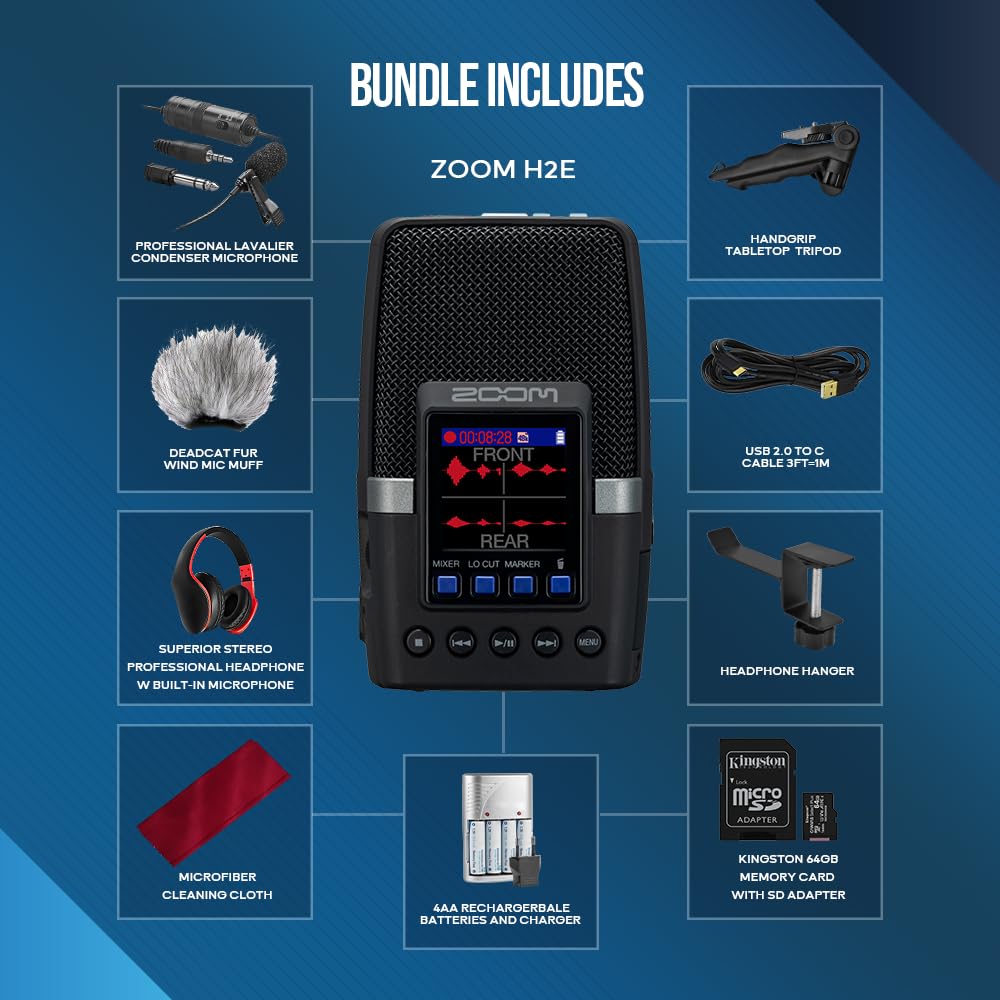 ZOOM APH-2e Accessoirepakket – Compleet voor H2essential Recorder – Met windkap, hoes, adapter & USB-C kabel – Ideaal voor mobiel opnemen – EU-versie – Zwart