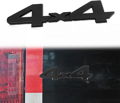 Calcomanía universal de 4 x 4, calcomanía opaca con emblema ABS elevado en 3D, adhesivo fuerte, insignia de guardabarros lateral con logotipo para