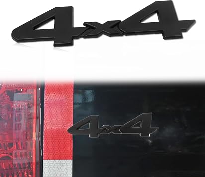 Universal 4x4 Decal Blackout Emblem Sticker, 3D Raised ABS Badge Strong Adhesive, Logo Side Fender Trunk Badge for SUV Truck Pickup Model