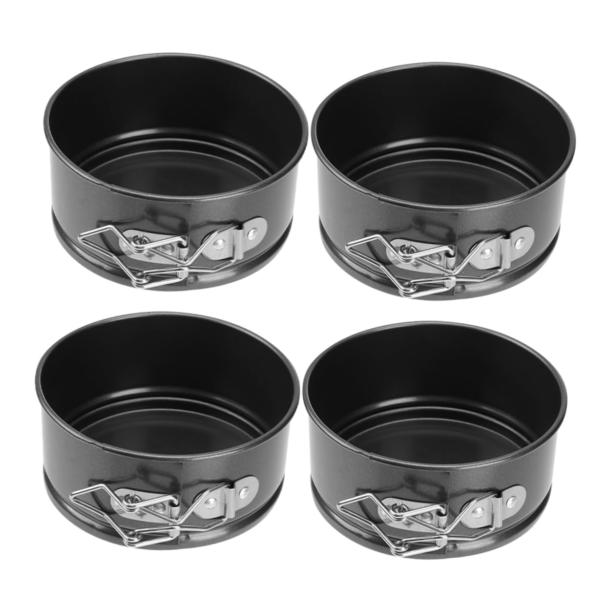 SOLUSTRE 4pcs Mini Baking Mold Nonstick Cake Pan Removable Bottom for Cheesecakes Pizzas Quiches and More Bakeware