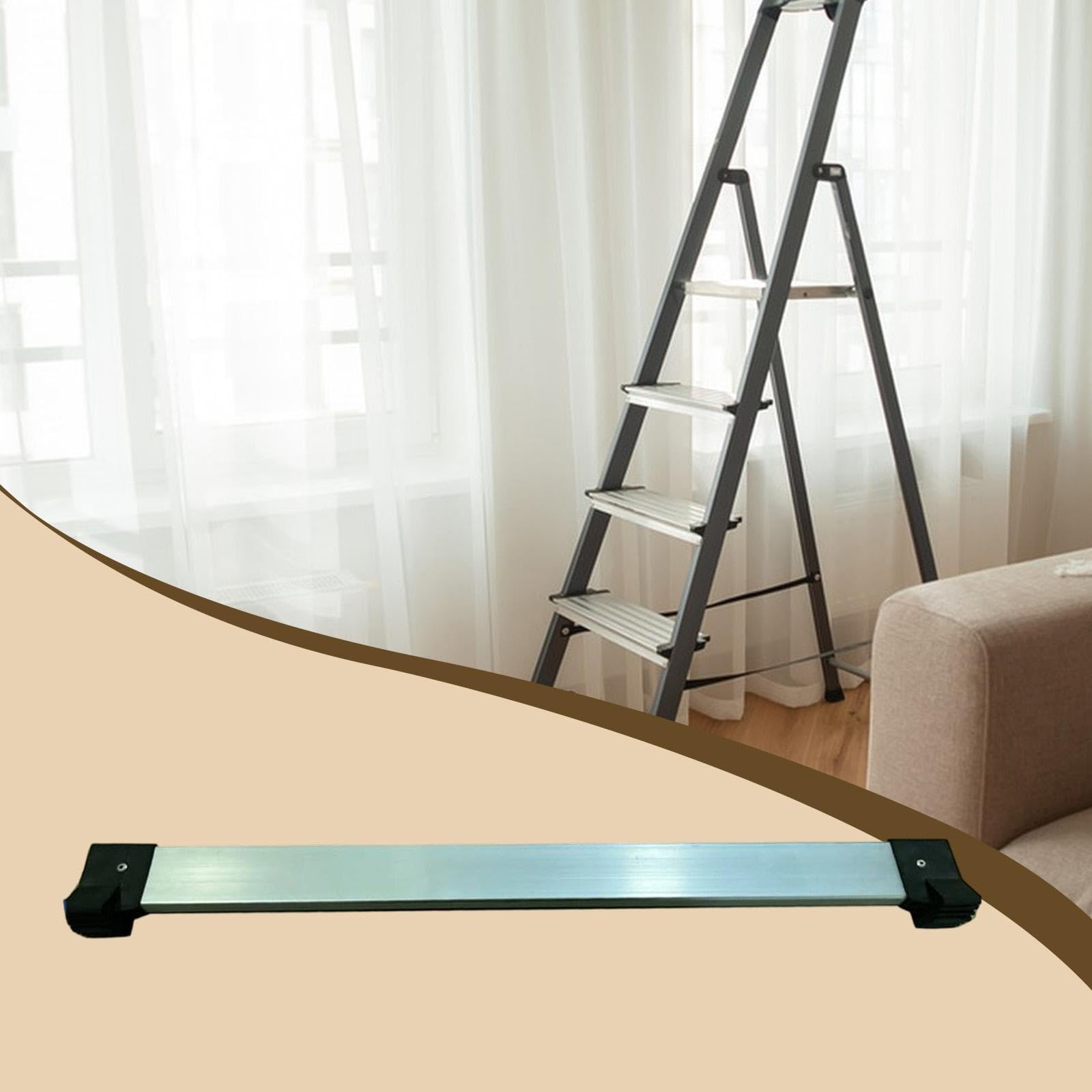 F Fityle Escalera telescópica de aleación de aluminio con barra de equilibrio, universal, con estabilidad mejorada, para techo, interior y hogar, 100cm