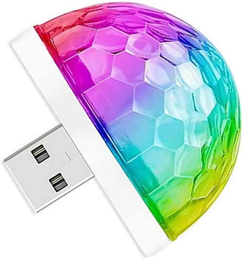 USB Operated Disco Projection Light Multicolor Disco Effects Round LED Light Night Light for Home Bedroom Party Room Compatible with USB Port, Laptop, USB Hub