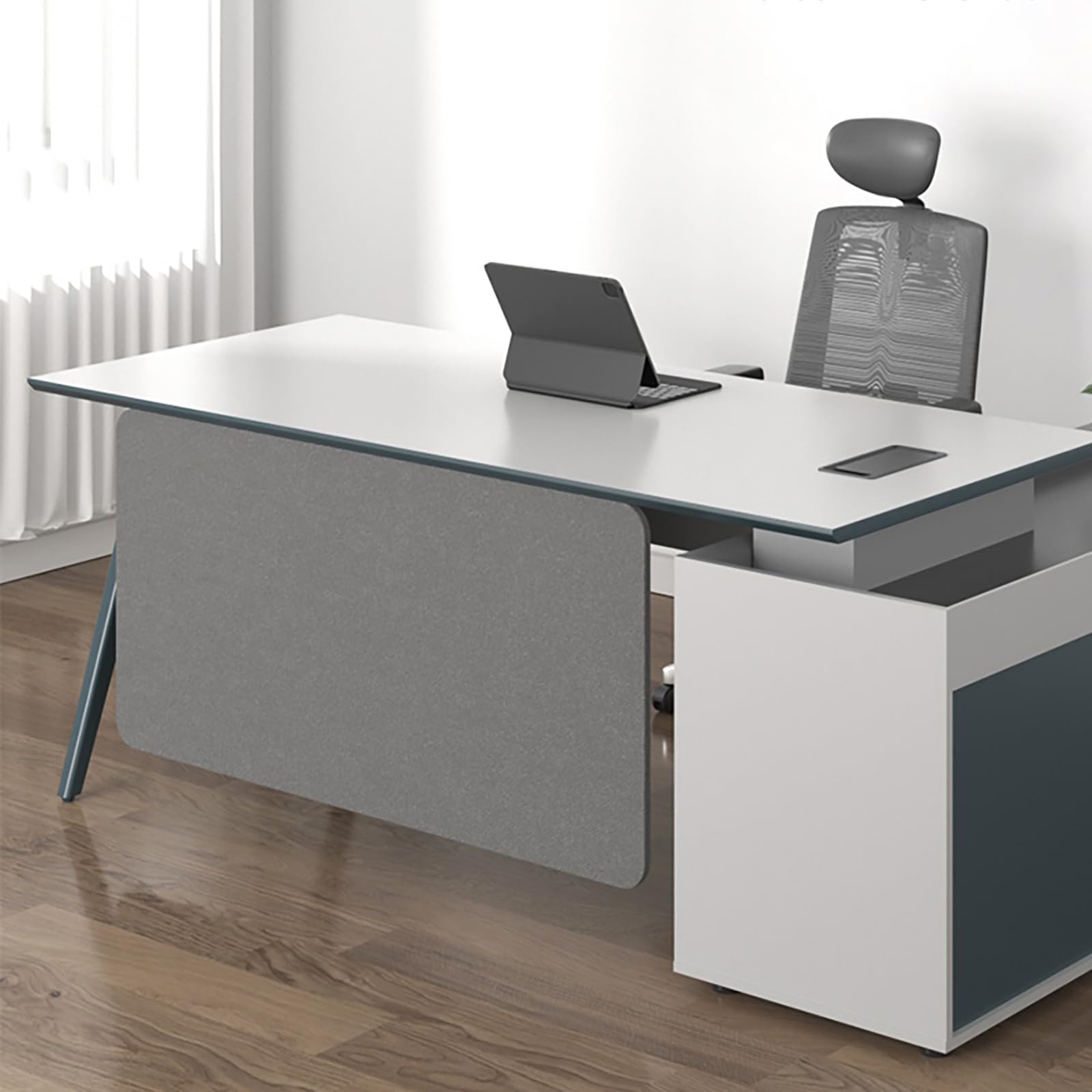 GJZQDKX Under-Desk Privacy Divider Panel Soundproof Office Shield for Standing Workstation 47''x15.8'' Dark Gray for Enhanced Workplace Confidentiality