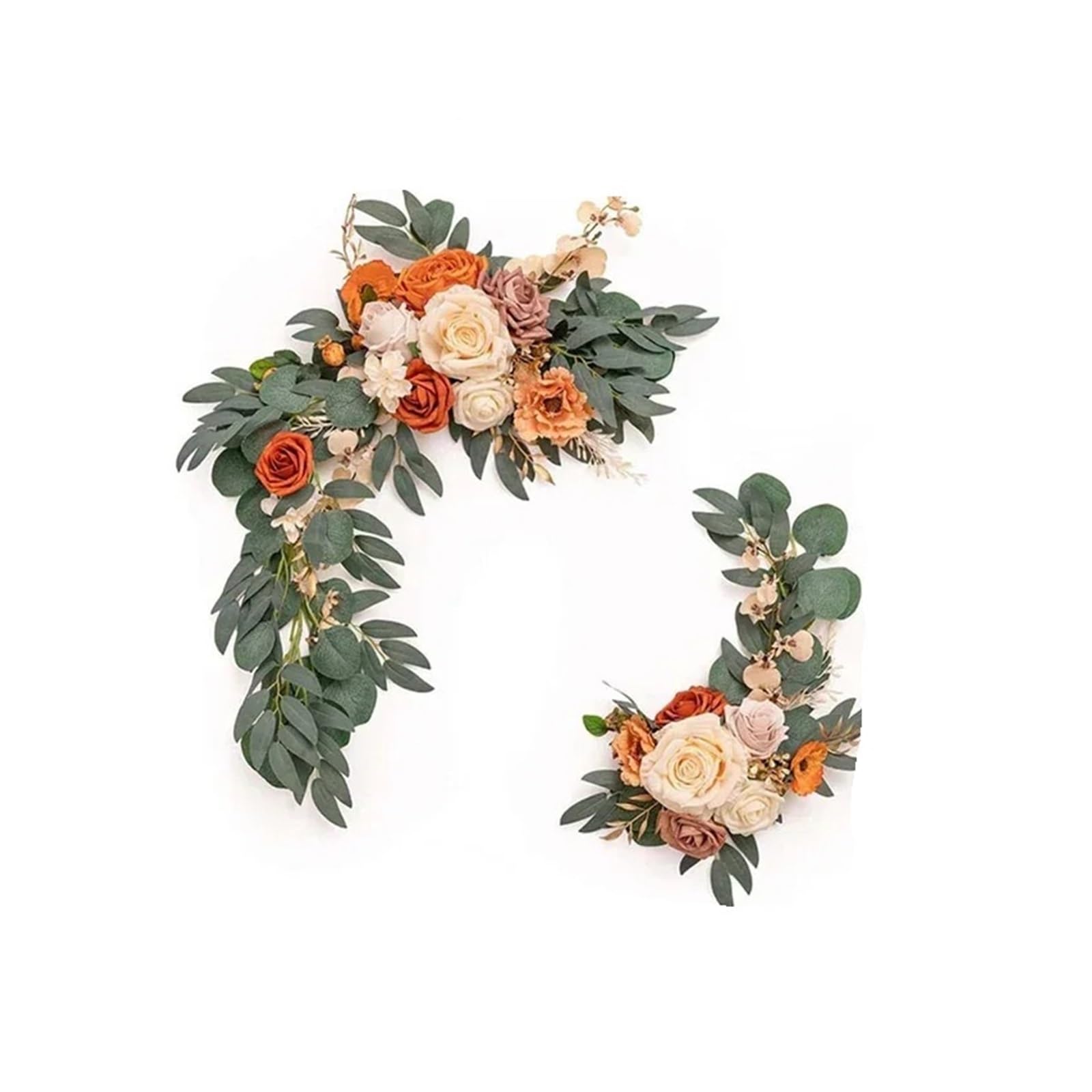 DSFIHJO Artificial Flower Vine 2Pcs Artificial Wedding Arch Flowers Kit Garlands Silk Peony Flower Swag Welcome Sign Floral For Ceremony Party(Mixed)