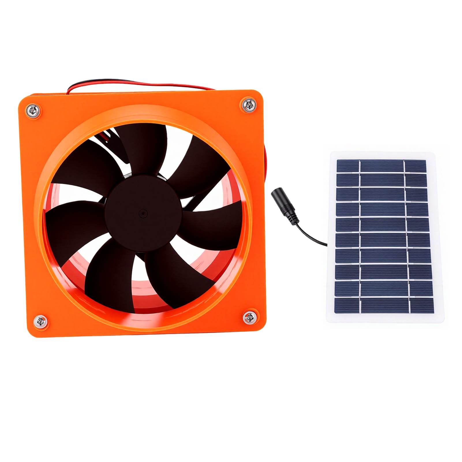 Extractor de Aire Solar de 4,7" Asixxsix Naranja para Cobertizo y Remolque
