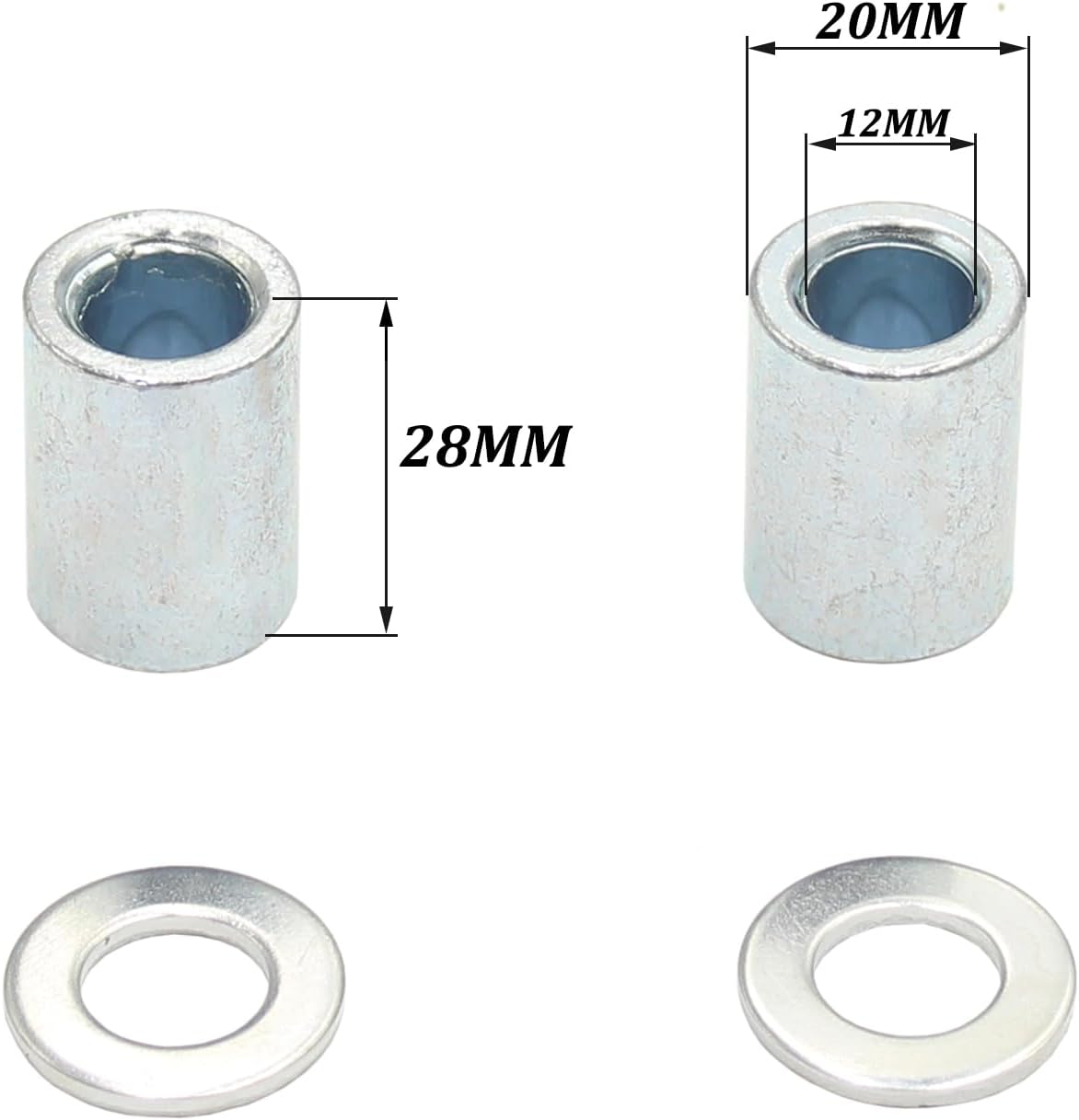 12mm Motorcycle Wheel Axle Spacer "2 PACK" 5mm 6mm 7mm 8mm 10mm 12mm 13mm 14mm 15mm 17mm 18mm 19mm 20mm 21mm 22mm 23mm 24mm 25mm 27mm 28mm 29mm 30mm 32mm 33mm 34mm 35mm 38mm 40mm (28mm)