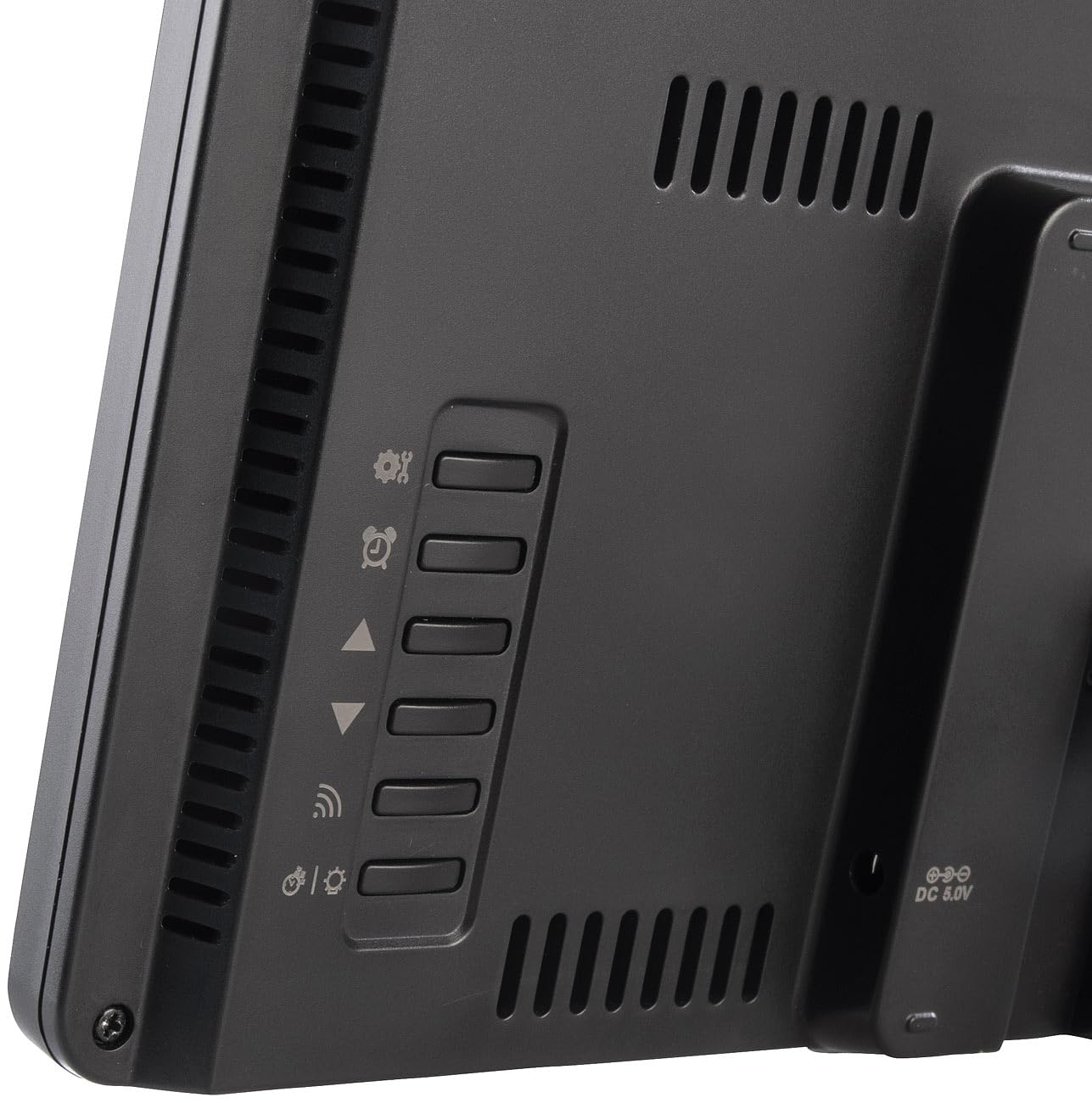 infactory Wanduhr: WLAN-Funk-Wetterstation mit Widescreen-VA-Display, Außensensor und App (Farbwetterstation, Luftfeuchtigkeitmessgerät, Frost)