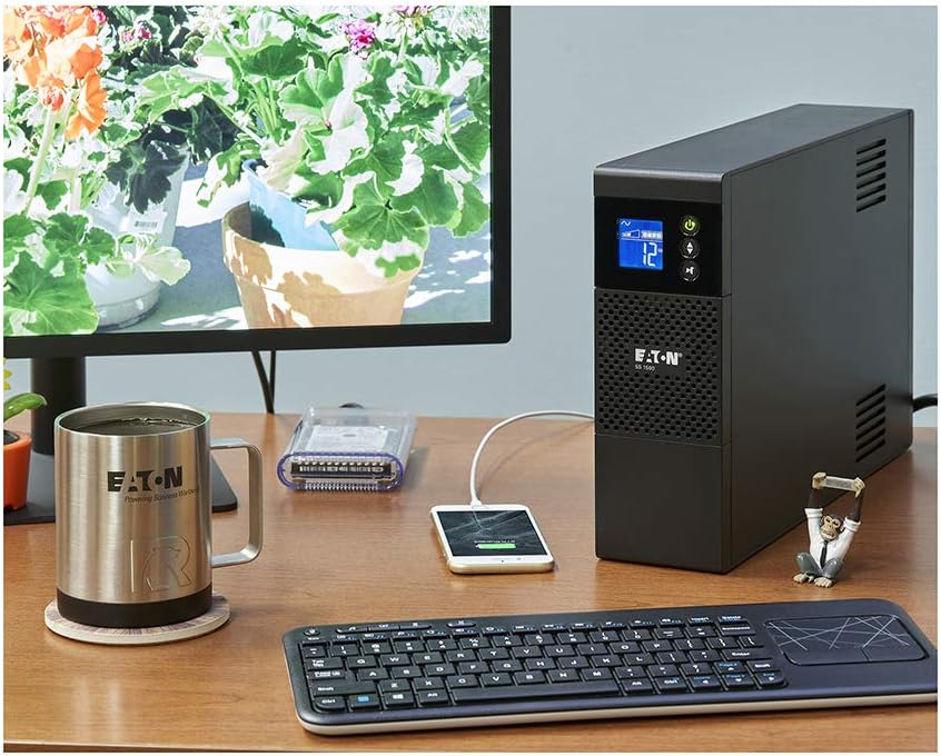 Discount 70% Eaton 5S1500LCD UPS Battery Backup & Surge Protector, 1500VA / 900W, AVR, LCD Display, Line Interactive (Not for sale in CO, VT, or WA) Discount 70% Eaton 5S1500LCD UPS Battery Backup & Surge Protector, 1500VA / 900W, AVR, LCD Display, Line Interactive (Not for sale in CO, VT, or WA)