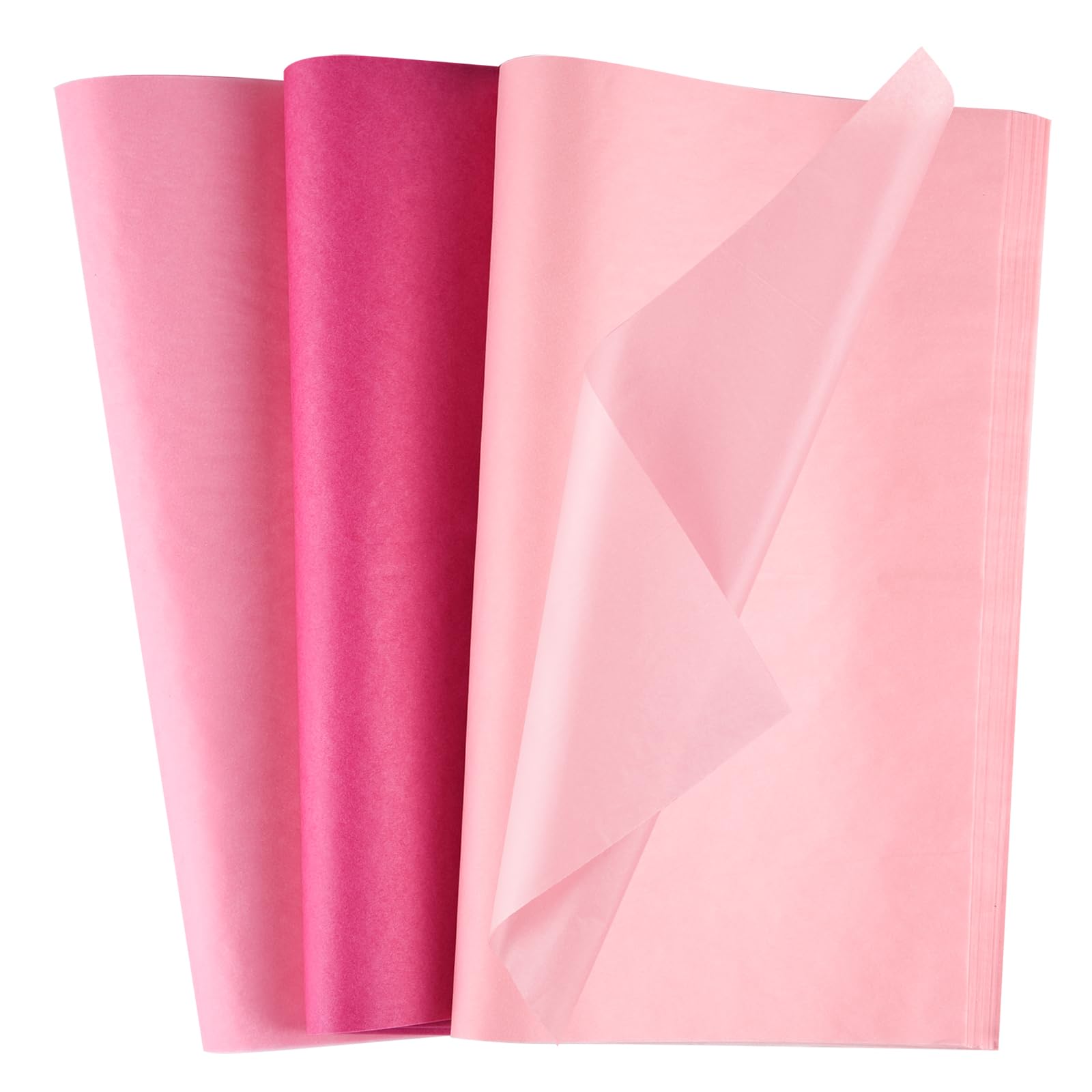 Morcheiong 60 hojas de papel de seda rosa multicolor para envolver regalos, papel de seda a granel para manualidades, cumpleaños, vacaciones, boda, decoración de fiesta, festival (20 x 14.5 pulgadas)