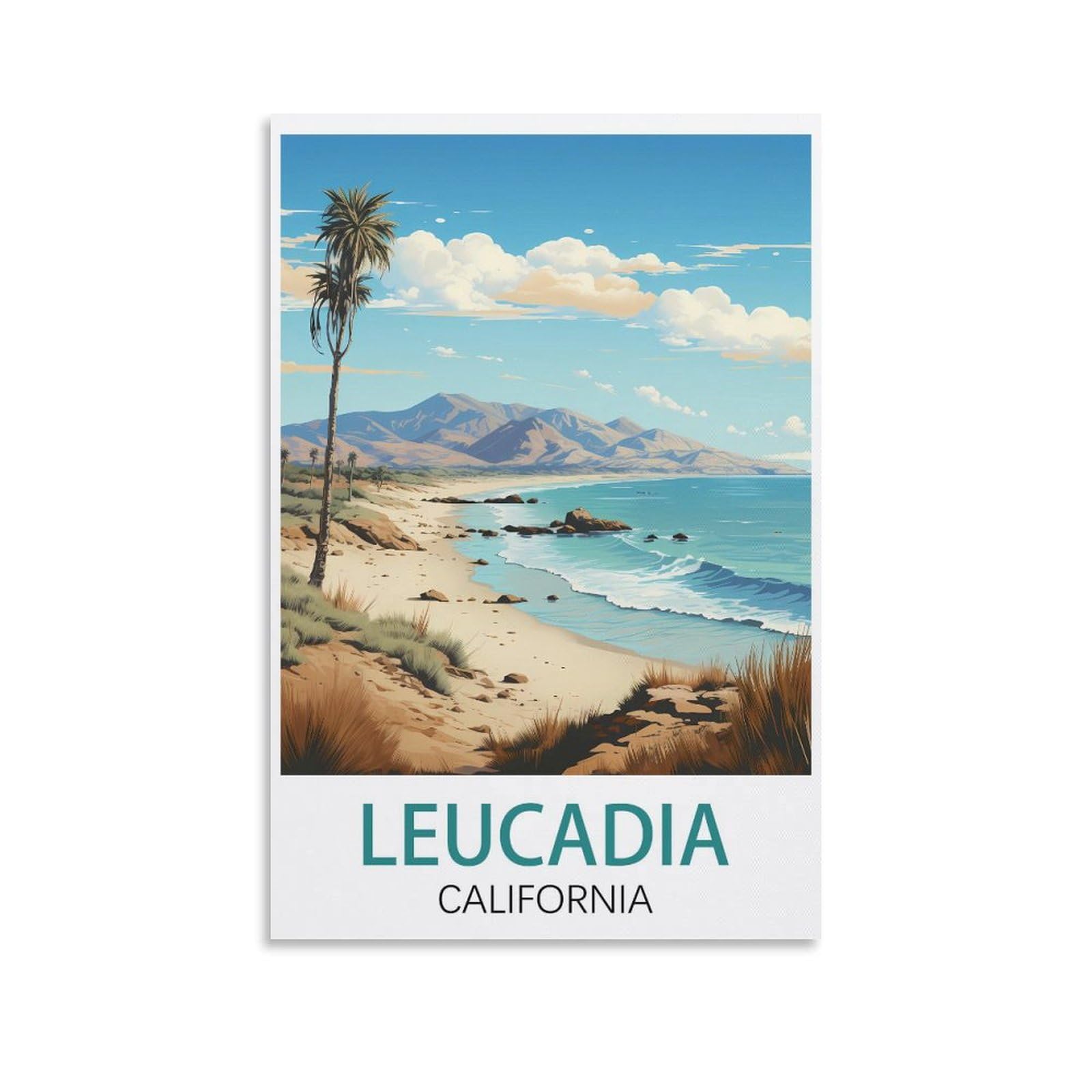 EZMLFA 5D Diamond Art Kits for Beginner,Leucadia California,Beginners,DIY Full Round Drill Diamond Dot Gem Art Kits for Adults,Crafts for Decor 40x40cm