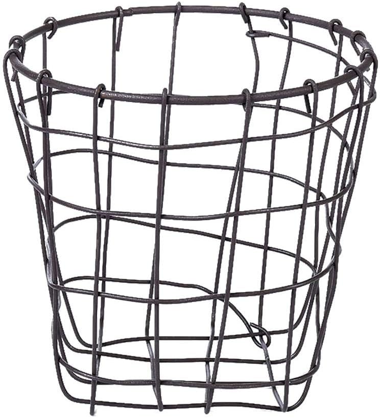 MIGUOR Ropa Sucia Plegable Floral de Hierro Forjado de Margarita pequeña Cesta de Almacenamiento de comestibles Retro para el hogar Ideal para del Hogar Planchar Gris Arena Grano 17×17×10cm