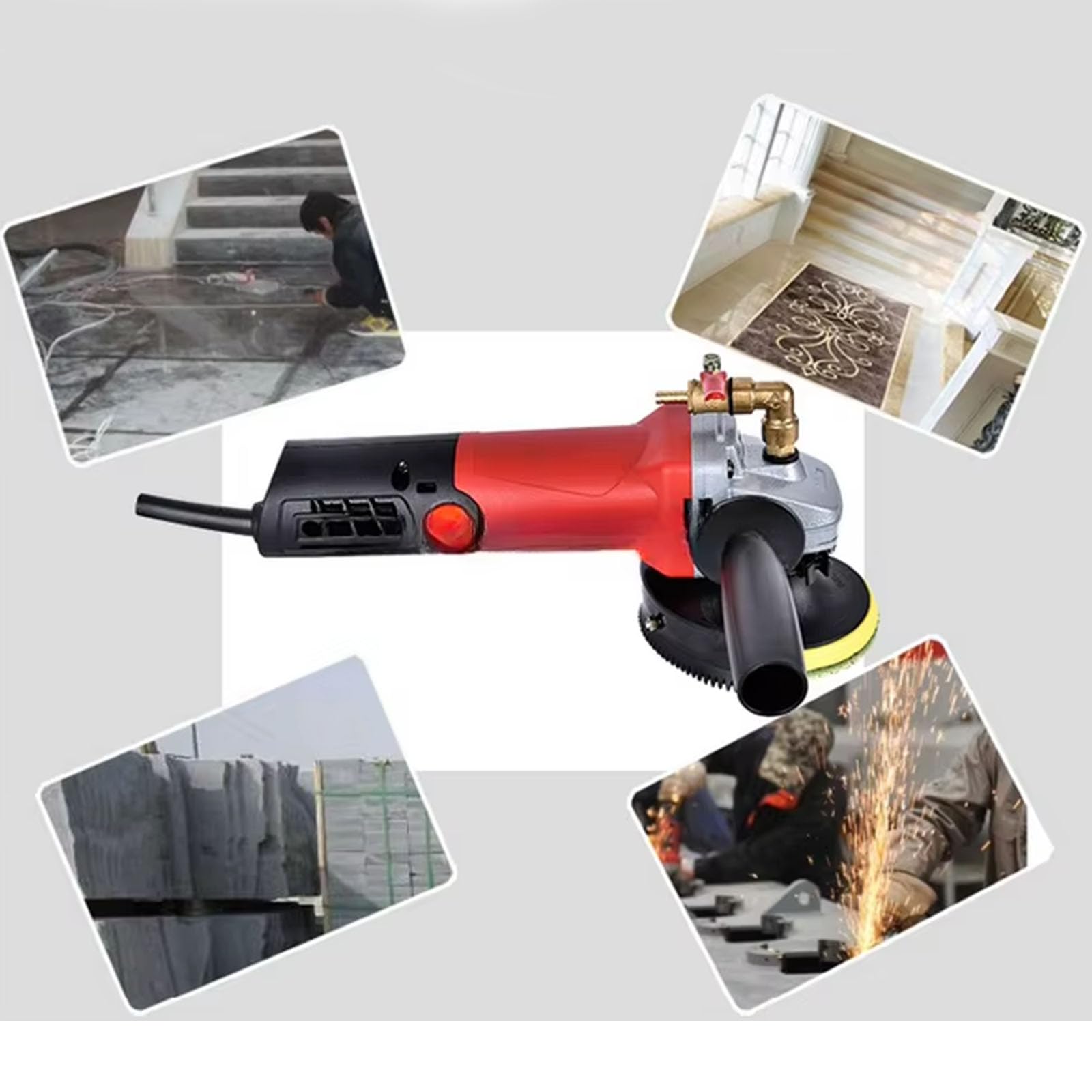 Lucidatrice elettrica a Umido per Uso Domestico, lucidatrice per Pietre a iniezione d'Acqua Portatile da 900 W 6 Marce per lucidatura di Pavimenti smerigliatrice angolare
