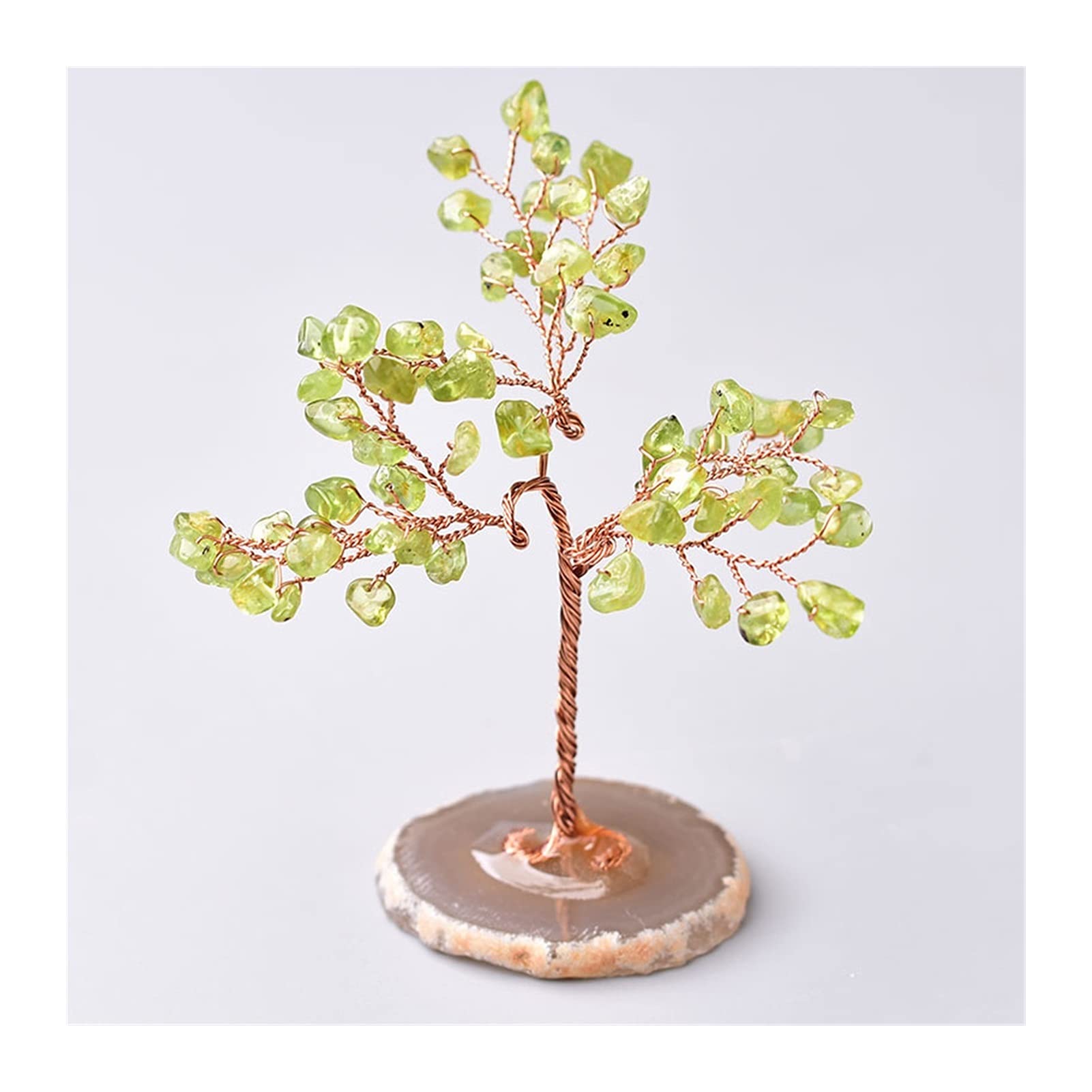 HCZKIUJY Luck and Wealth Crystal Tree Natural Crystal Tree Amethyst Rose Quartz Aquamarine Lucky Tree Decoration Agate Slices Mineral Stone Home Decor Chakra Money Tree (D)