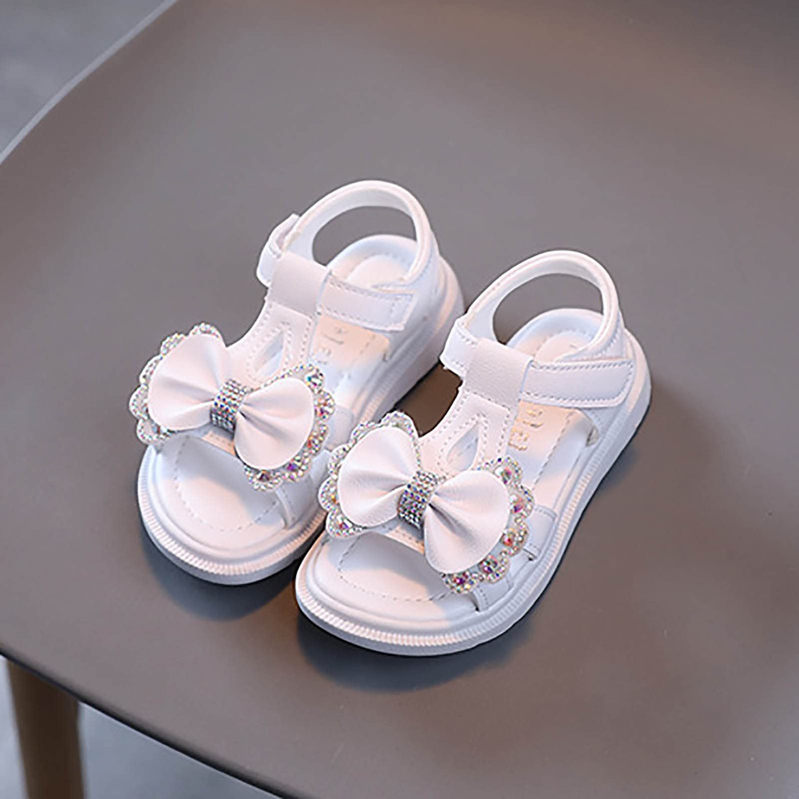 RXZCHH Sandali Ragazza, Punta Aperta, Cinturino alla Caviglia, Scarpe Eleganti, Festa di Nozze, Scarpe da Principessa per Bambini