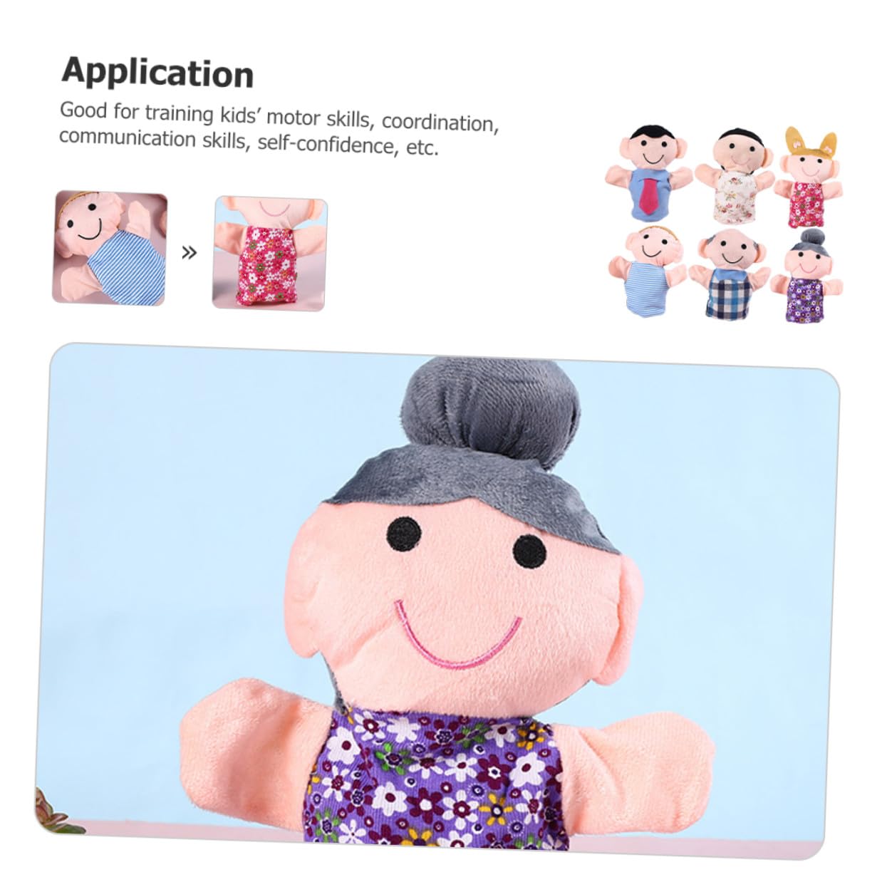 Giocattolo Burattino a Mano per Bambini, 6 Pezzi Peluche | Pp Cotton, Leggero e Ultra Morbido, per Role Play Indoor, Design Creativo e Adorabile