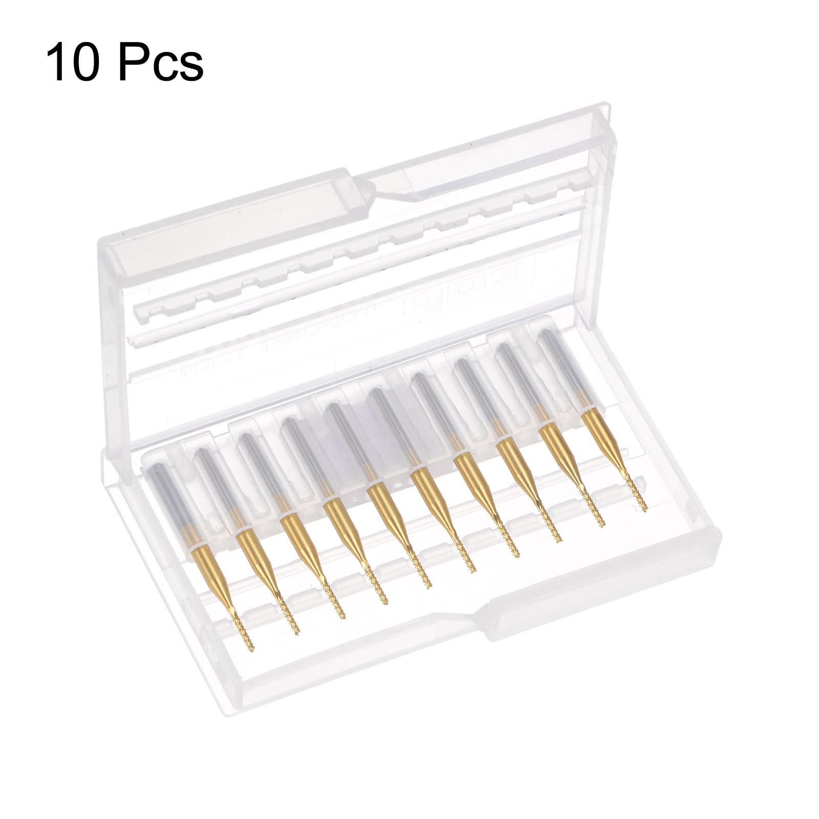 QUARKZMAN 10Pcs Fraises en Carbure de Tungstène Revêtu de Titane de 1,2 mm pour Gravure et Fraisage CNC Sur Machine PCB, Queue de 3,175 mm