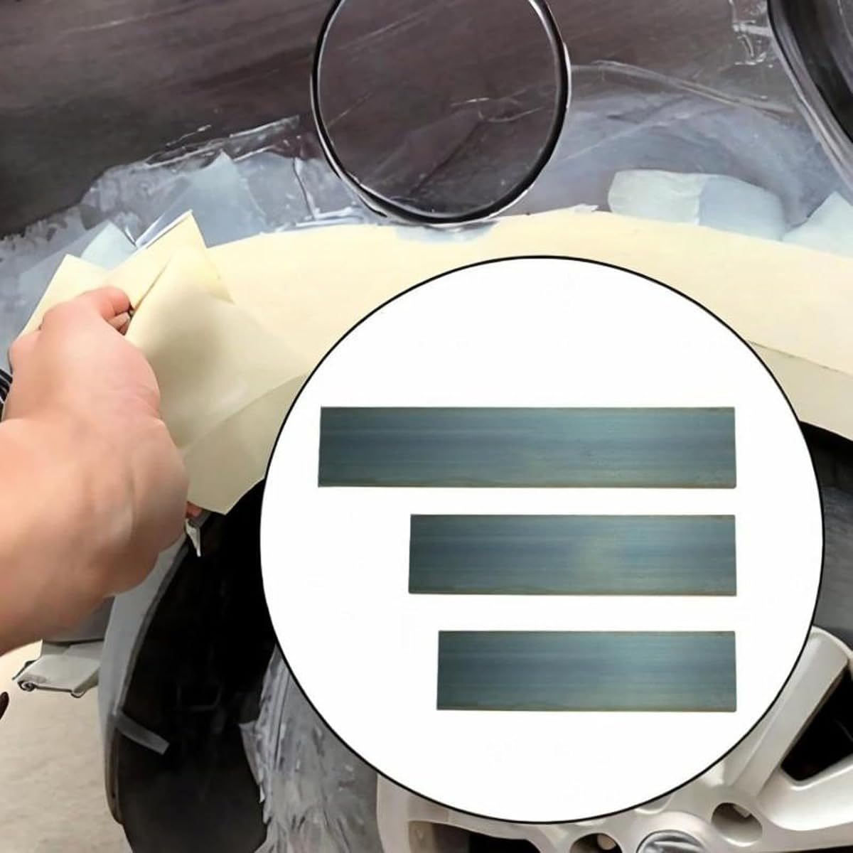 Set di 3 spatole per carrozzeria auto, raschietto in acciaio per pellicole colorate, vernice e progetti fai da te